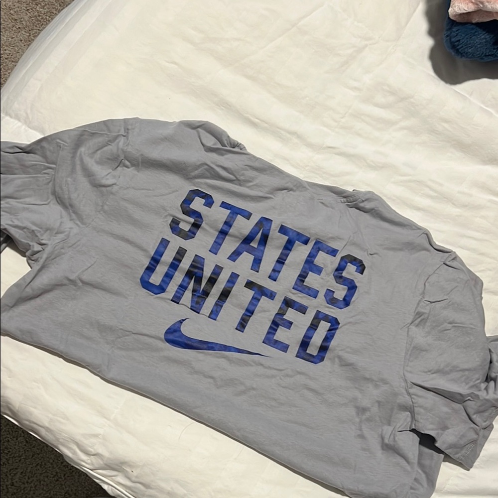 Nike Gray and Blue Short Sleeve Tee